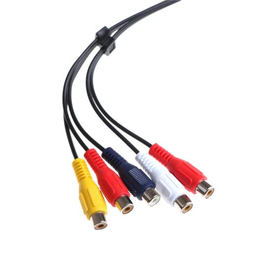 Audio Video Cable 18cm 3.5mm+2.5mm To Professional High-definition 5RCA AV Component Adapter Cord