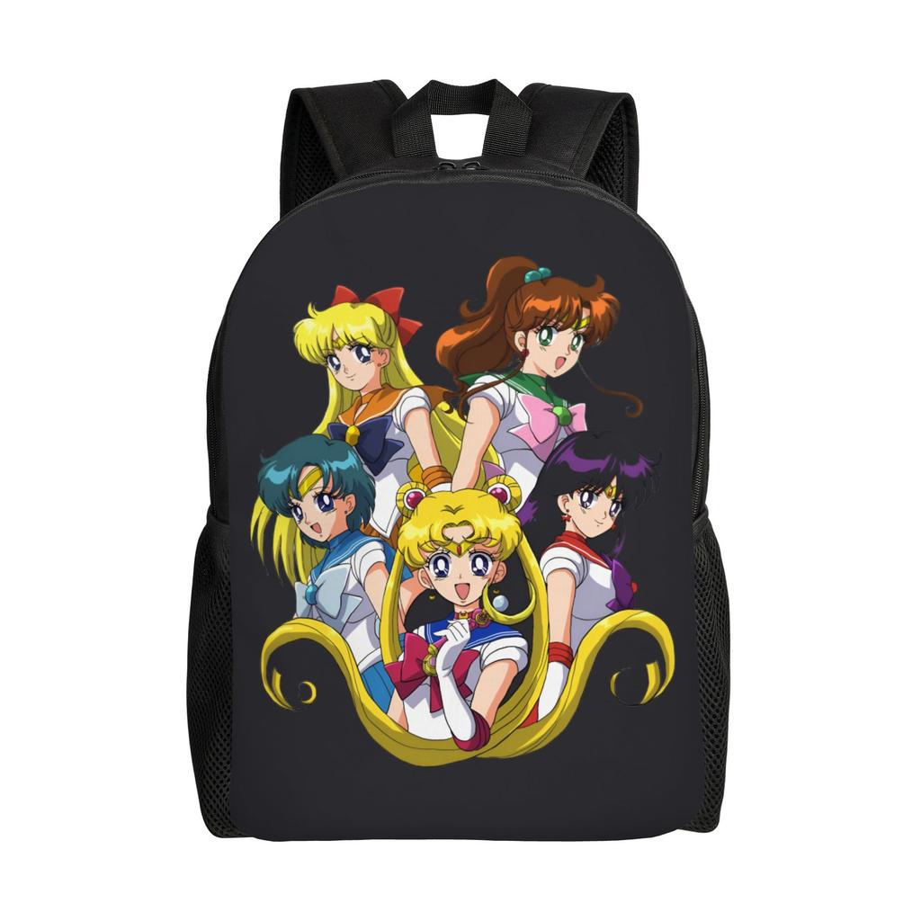 Sailors Anime Moons Backpacks for Men Women School College Students Bookbag Fits 15 Inch Laptop Tsukino Usagi Kino Makoto Bags