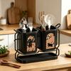 Organizer Cute Cat Kitchen Storage Basket Standing Durable Cutlery Holder No-drill Organizer Chopsticks Holder Chopsticks