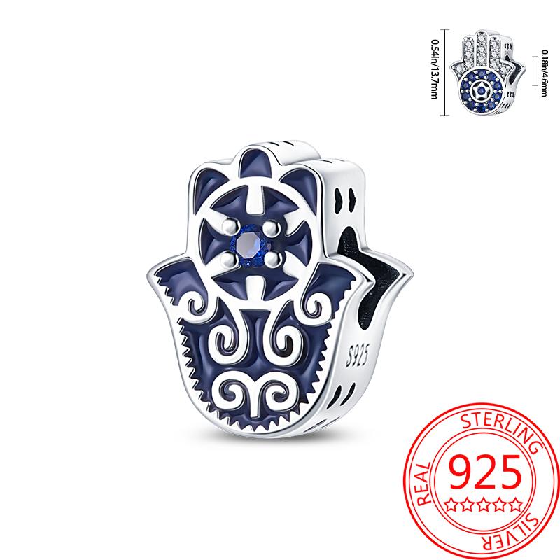 Mysterious Copper Love Evil Eyes Celtic Knot Palm Pendant Beads Safety Clip Fit Brand Bracelet Premium Gift Diy