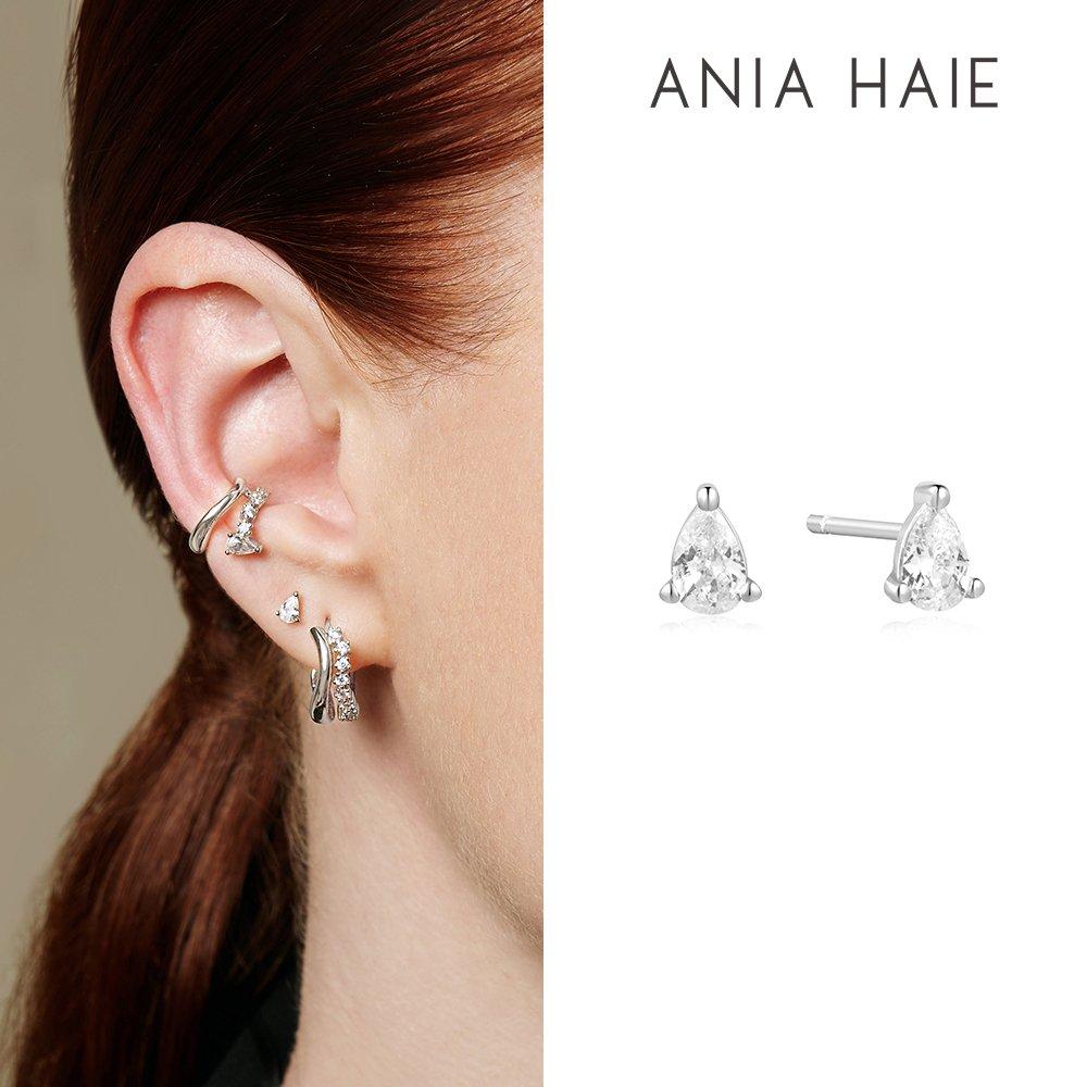 Waterdrop Shape 925 Silver Stud Earrings E056-01H