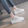 thick-soled little white shoes for women's new muffin shoes, board shoes, one pedal and two wear cowhide inner height-increasing women's single shoes