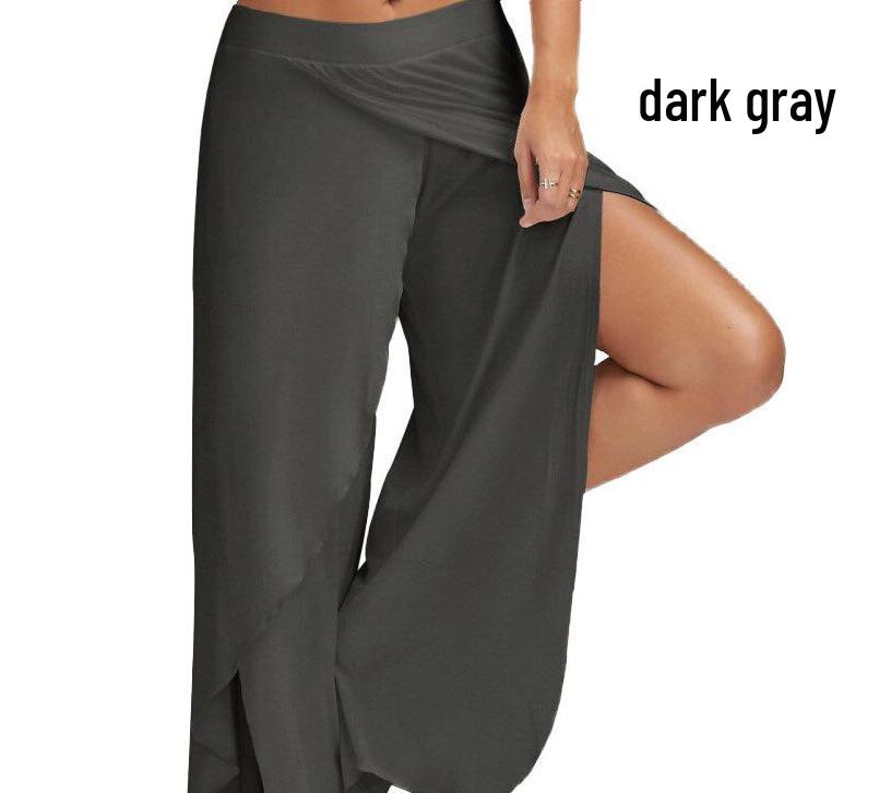 

Женские широкие штаны для йоги: 11 цветов, 8 размеров - Самый продаваемый европейский и американский стиль L темно-серого