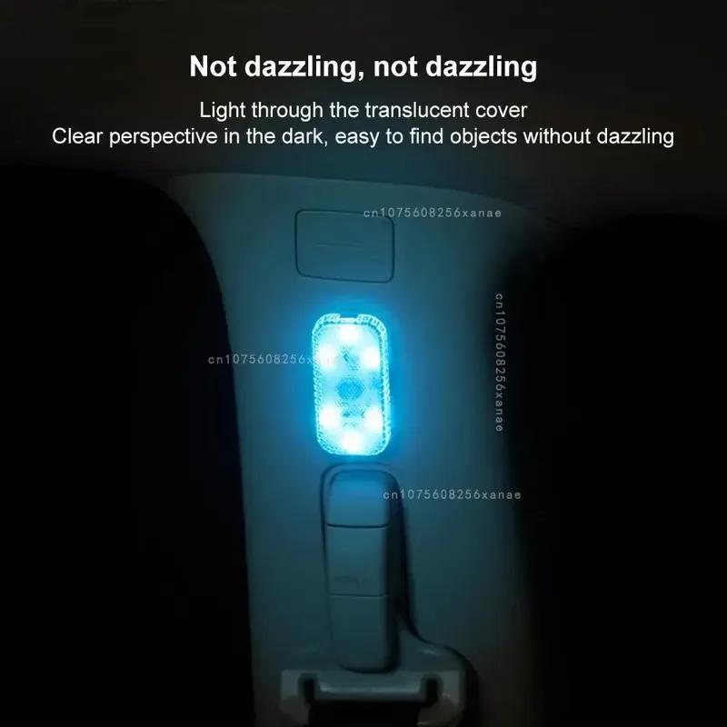 LED Car Mini Touch Light USB Charging Portable Auto Roof Ceiling Reading Night  Lamp Wireless Magnetic Decoration Ambinet Light