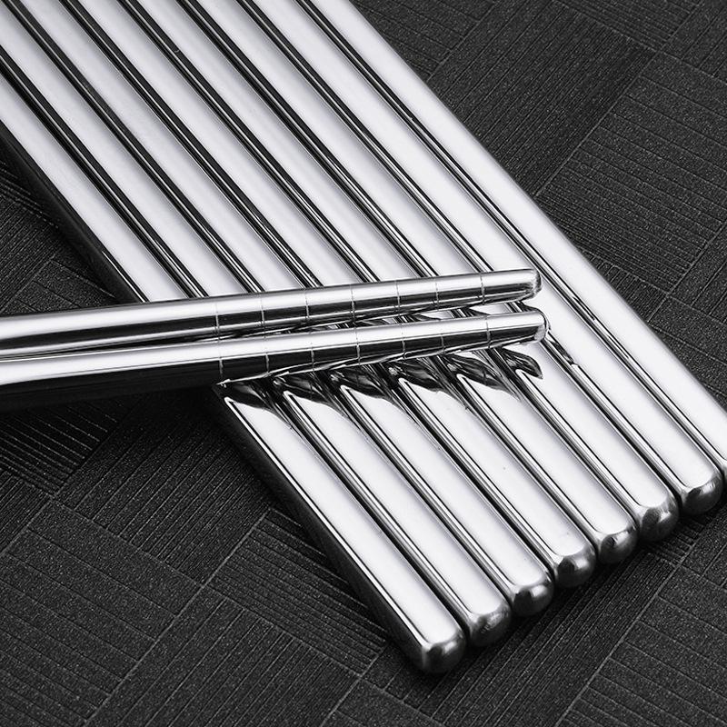 5 Pairs  Stainless Steel Chopsticks Reusable Non Slip Chopsticks Dishwasher Safe