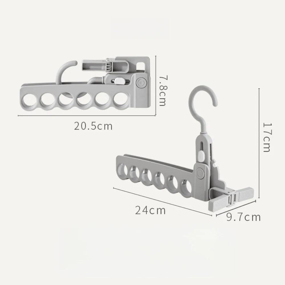 New 6 Hole Clothes Hanger Foldable Plastic Clothing Organizer Lightweight Space Saving Jacket Drying Rack for Outdoor Travel