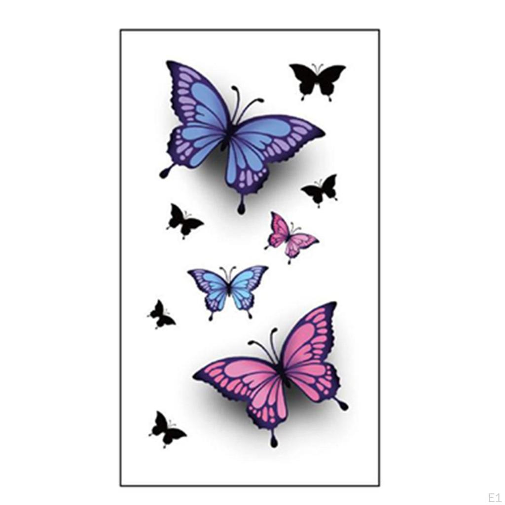 20Pcs Face Tattoo Sticker Women Girls Waterproof for Body Chest Makeup Butterfly Daisy