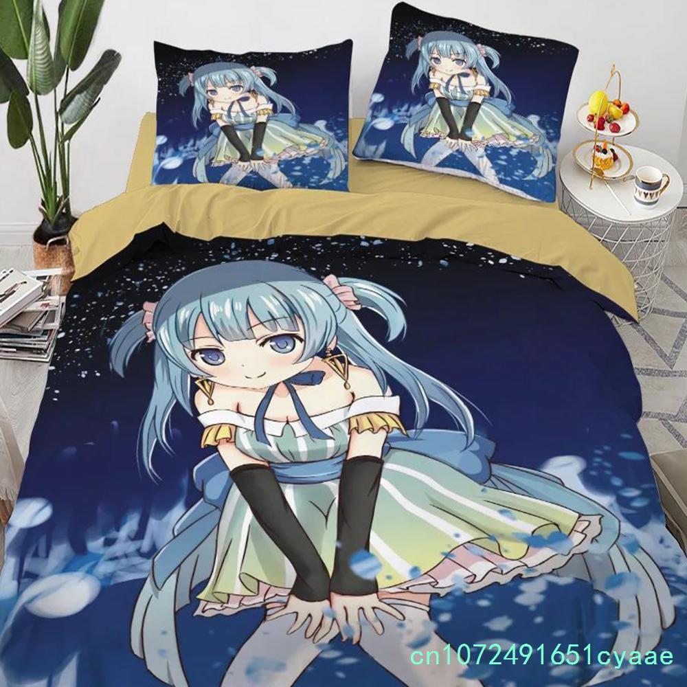 Anime Kawaii Bedding Set Japan Anime Loli Duvet Cover Set Kids Bedroom Cartoon 3D Printed Quilt Cover Bedroom Gift