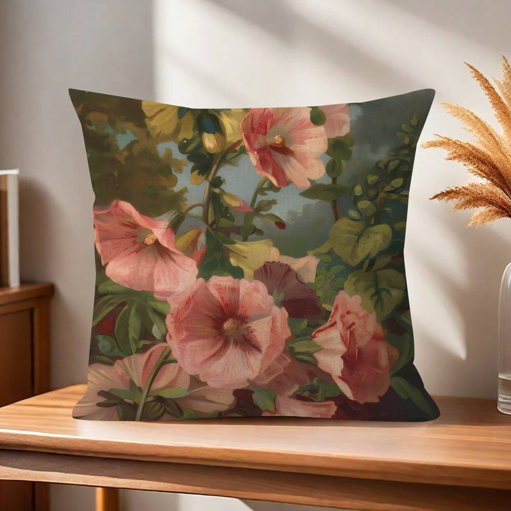 Vintage Floral Art Flower  Pillowcases Home Bedding Decorative Pillow Cover Wedding Super Soft Pillow Case