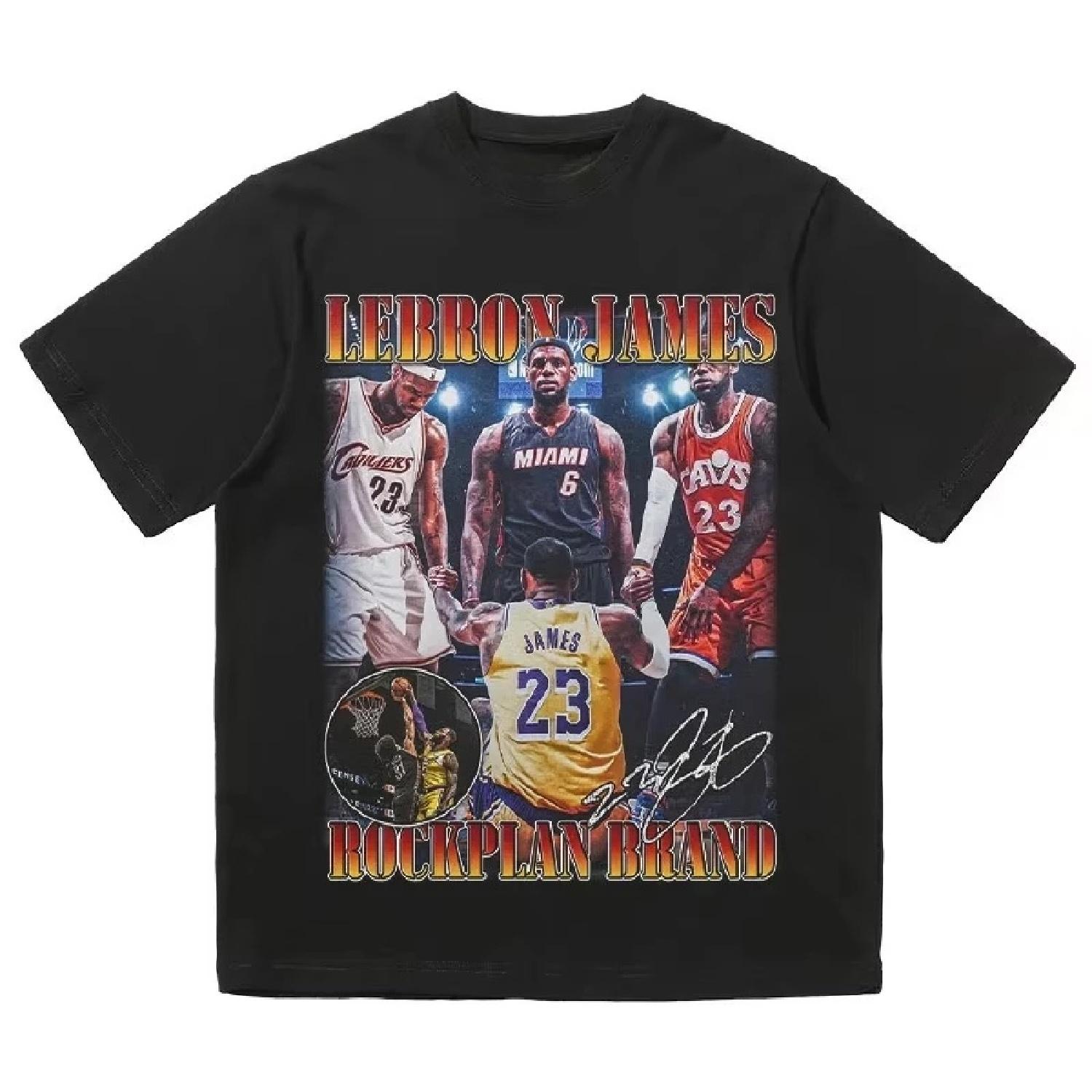 Лето 2025 Звезда баскетбола Джеймс НБА баскетбольная памятная Мужская и женская футболка Высококачественная Мужская Женская хлопковая футболка XXXXXL разноцветный