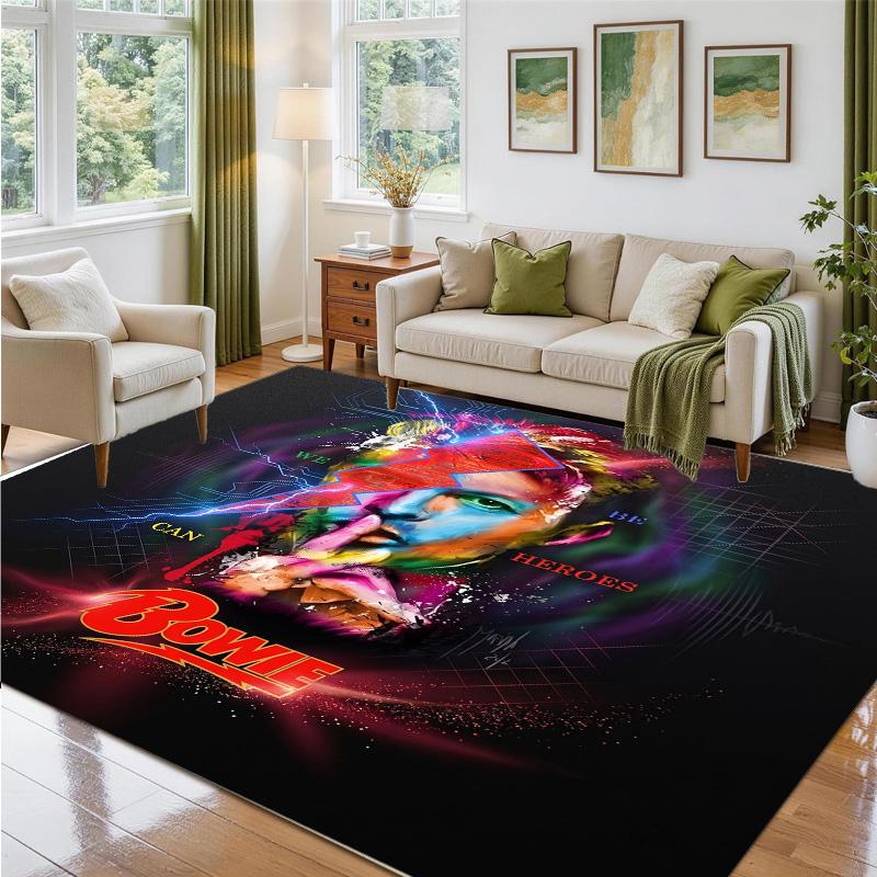 David Bowie Design Kristall-Samt Teppich Weiche Dekorative Matte für Schlafzimmer Eingang