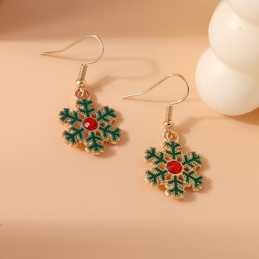 Cute Christmas Earrings Santa Claus Elk Snowman Snowflake Earrings for Women Girls X'mas New Year Jewelry Gifts