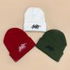 Print Embroidery Knitted Hats Korean Style Fall Winter Season All-Match For Men And Women Heat Retaining Personalized Trendy Ins Style Soft Trend