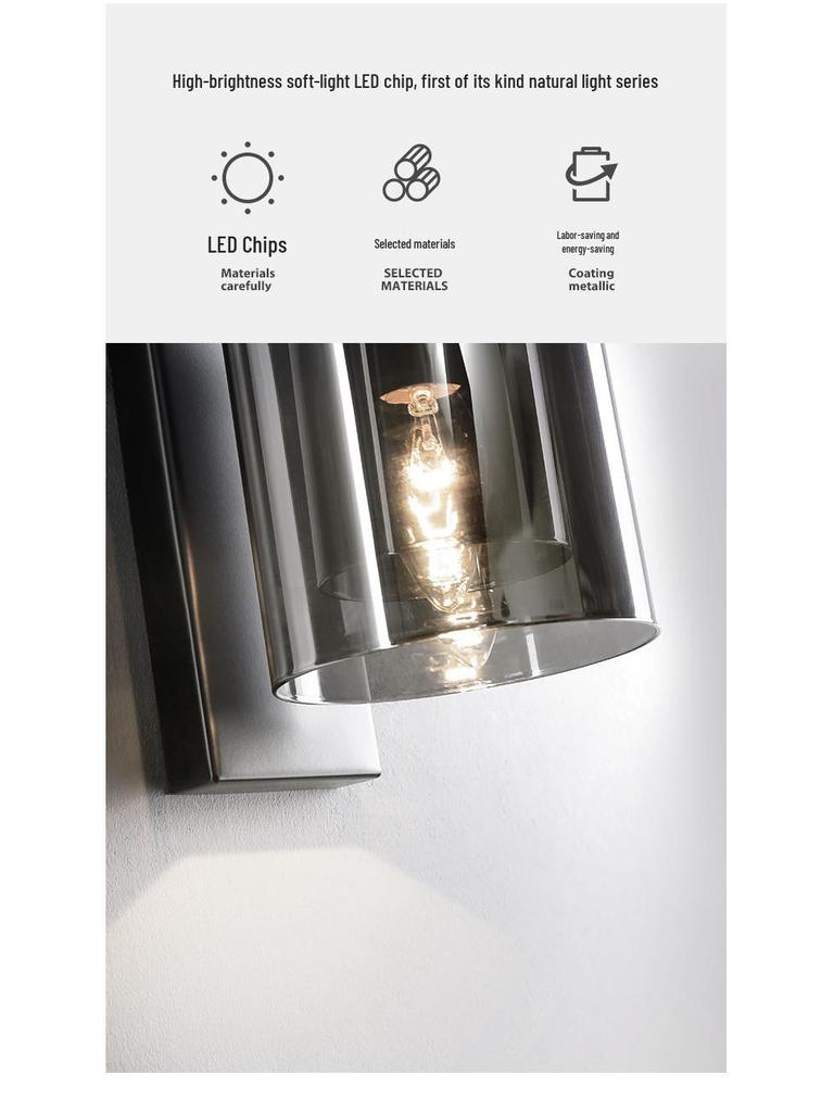 Nordic Style Luxury Crystal Glass Bedside Wall Lamp for Bedroom & Entrance