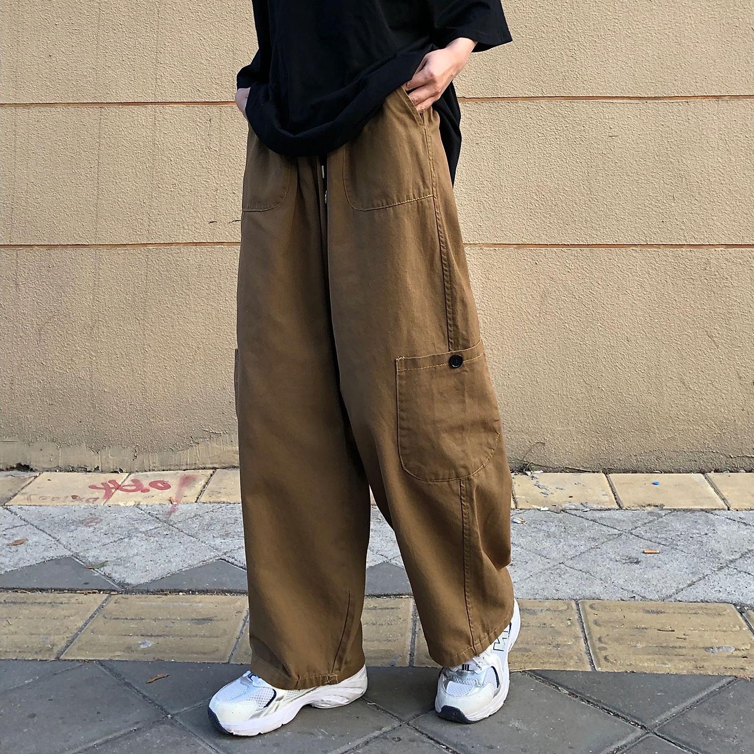 

Plus Size Japanese-Style Retro Wide-Leg Work Pants for Women - Spring Collection XL (115-150 jin)