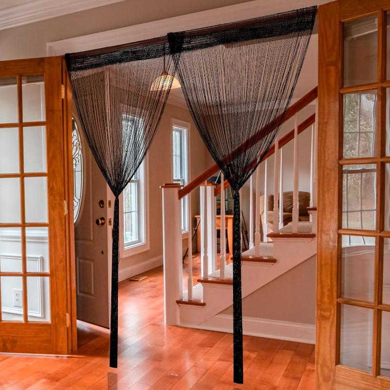 2er-Pack Glitzer-Fadenvorhänge 39x79 Zoll Fransenpaneele Raumteiler Fliegengitter für Heimdeko Tür Fenster Hochzeitsfeier Hotel Wohnzimmer Türöffnungen