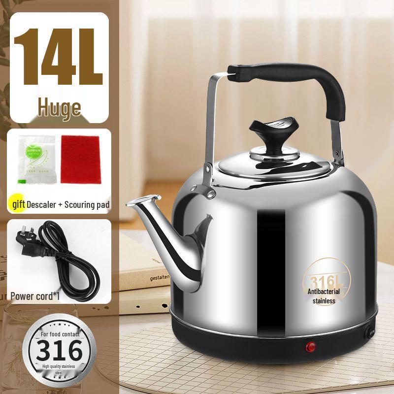 316 Stainless Steel Electric Kettle, Extra Thick, Auto Shut-Off for Boiling Water, Ideal for Elderly Use