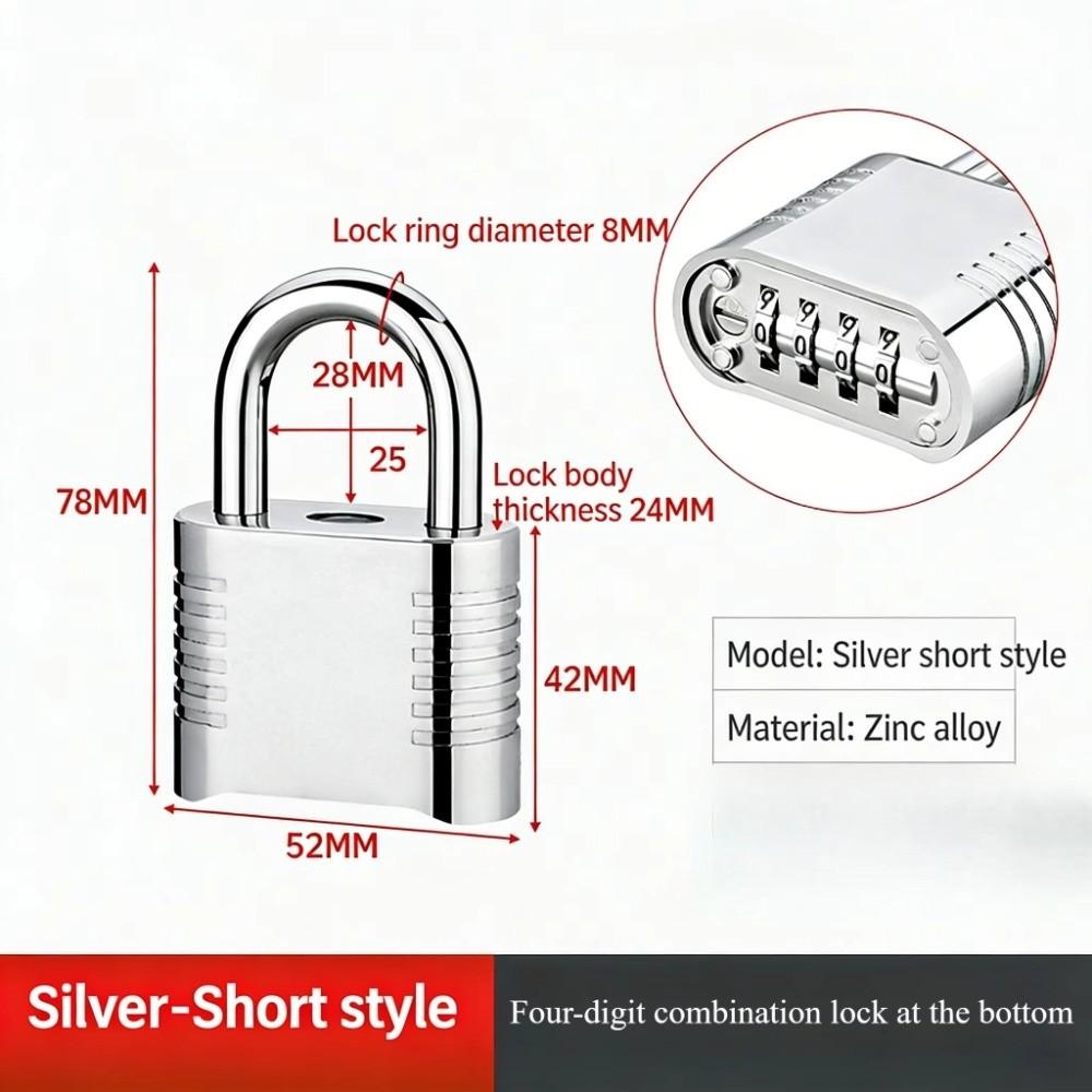 4 Digit Code Keyed Padlock Anti-theft Travel Suitcase Lock  Locker, Gym,Home Office