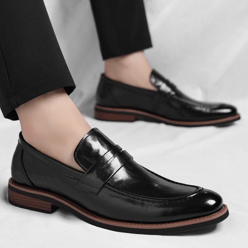 Fashion High Quality Genuine Leather Business Casual Shoes Fashion Comfortable Soft Loafers Large Sizes 37-48 Men's Elegant Party Shoes