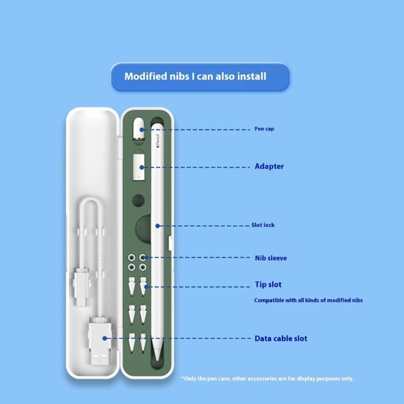 Compactly Organizers Box For Pencil 1/2/3 Styluses Pen Holder Container Featuring AntiSlip Snap Closures Design for Trav