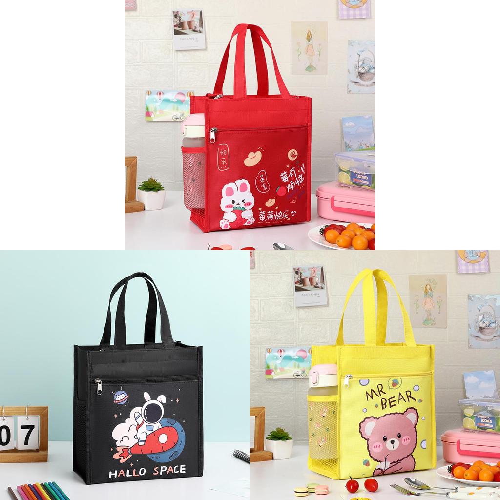Kids Portable Canvas Lunch Box With Material For School And Outdoor Use