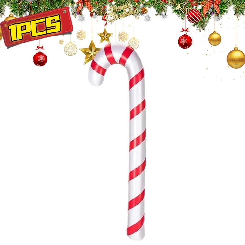 

90cm Christmas Candy Cane Foil Balloons Large Xmas Tree Ornaments Pendant Red Crutches Inflatable Balloon New Year Party Decor