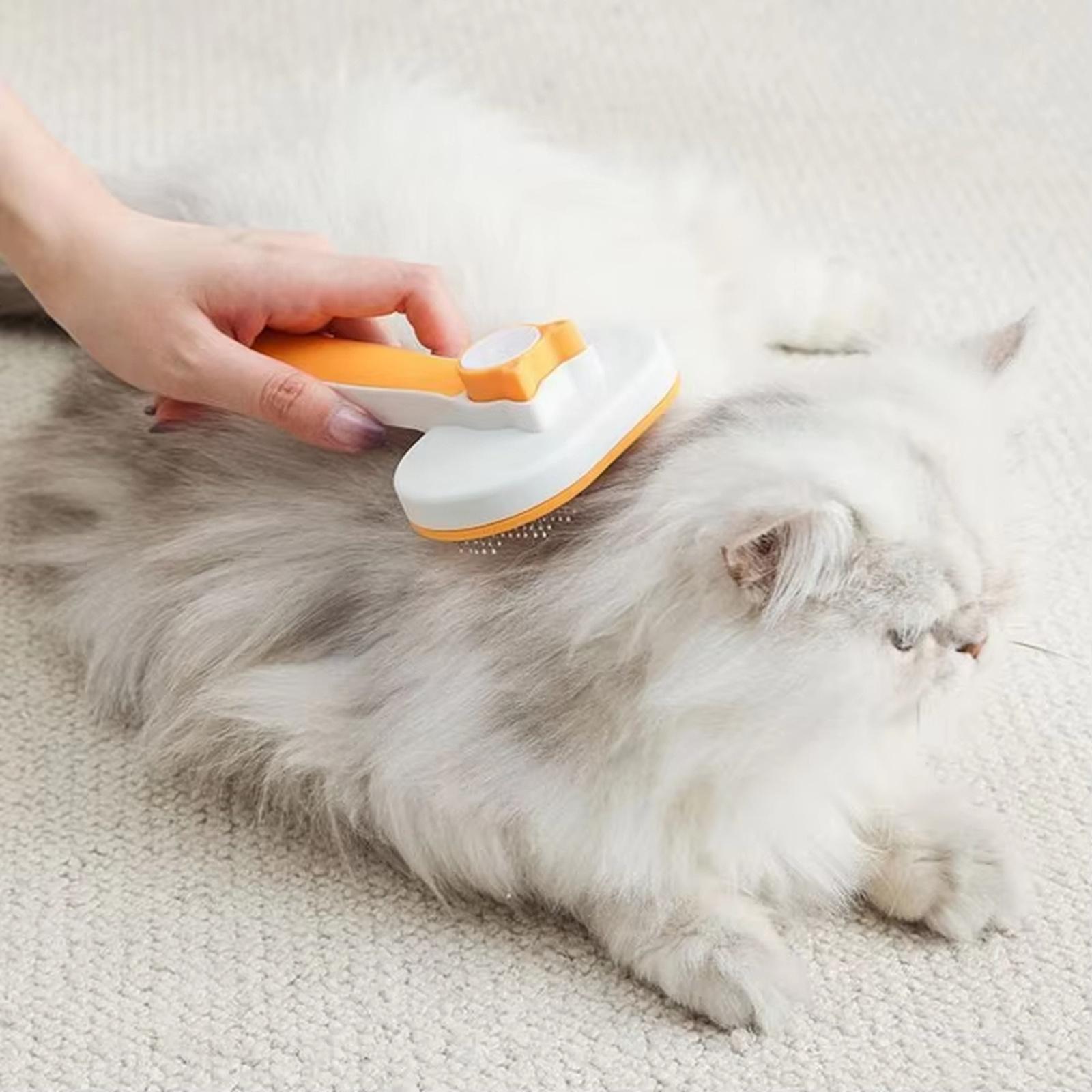 

Cute Head Stainless Steel Pet Comb, Deshedding Brush for Dogs Cats Hair Removal one size помаранчевий