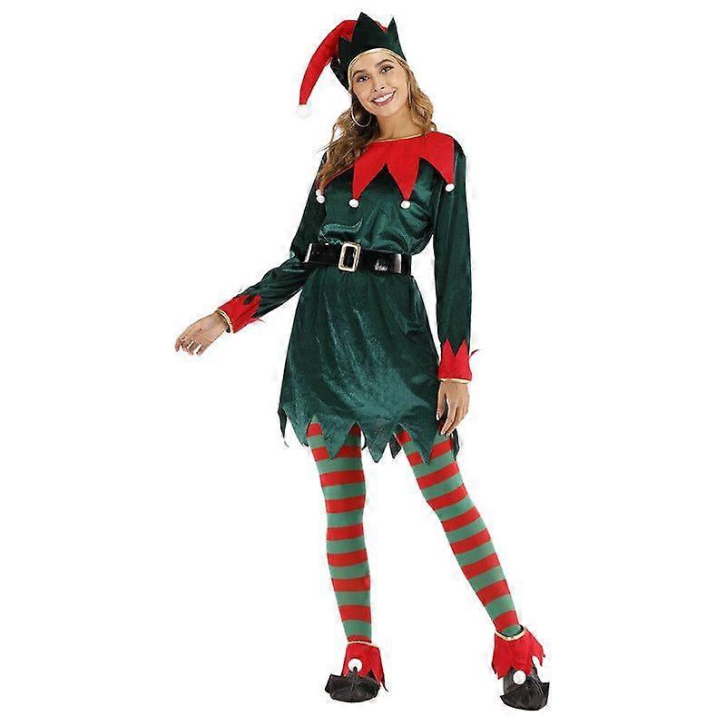 Christmas Elf Women's Costume Set Bar Party Atmosphere Enhancer Multi-Size Christmas Women's Holiday Outfit