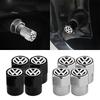 Car Wheel Tire Valve Caps Tyre Rim Stem Covers Airdust Waterproof For Volkswagen Touran Golf-4 5 6 7 Passat Polo MK4 Bora Altea