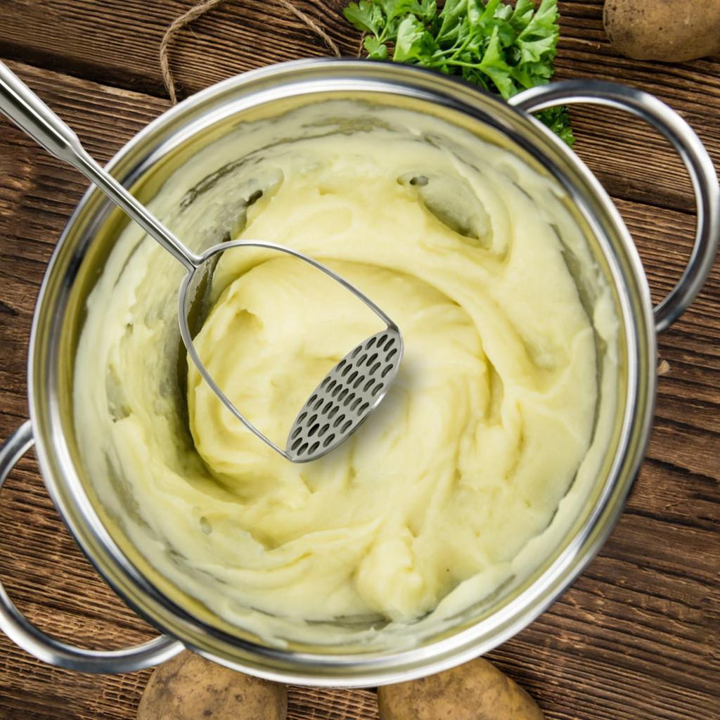 304 Stainless Steel Pointed Tail Masher Potato Masher Kitchen Utensils For Potatoes, Beans, Vegetables Potato Masher, Pet Food, Dishwasher Safe