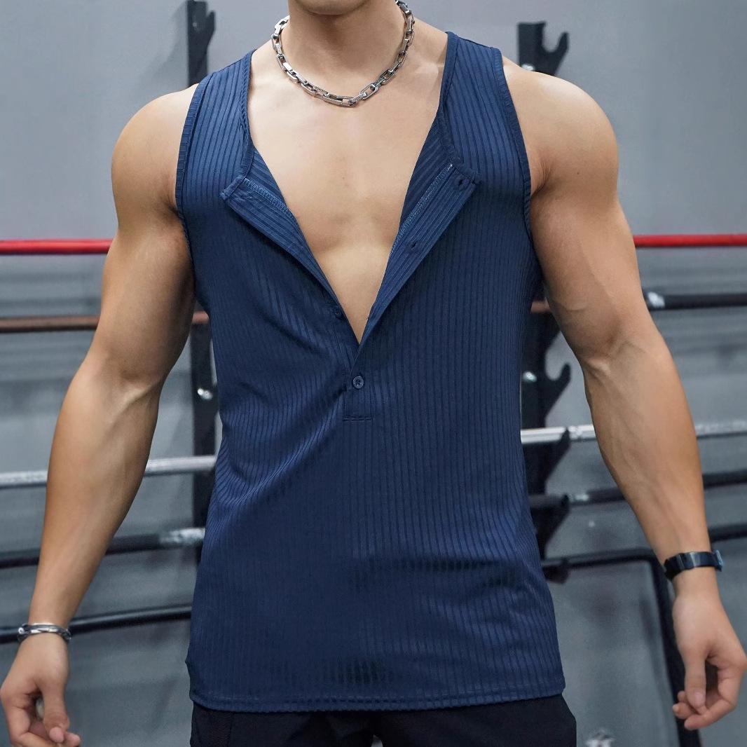 

Летняя вязаная майка-борцовка в вертикальную полоску для фитнеса, спорта, отдыха, облегающая, без рукавов, с широкими плечами для мужчин 3XL темно-синий