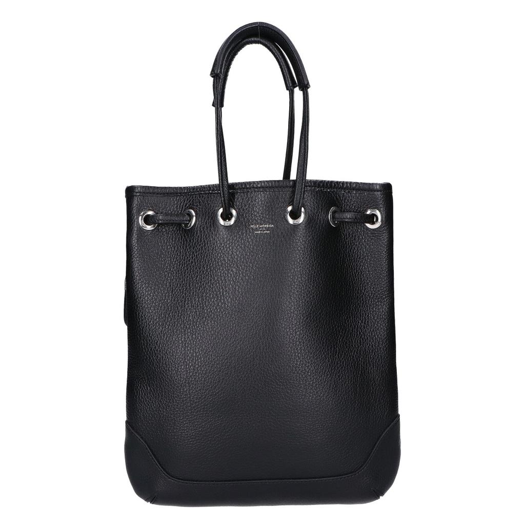 PELLE MORBIDA xBEAMS [Excellent Condition] Brilla il Per Gusto Leather Drawstring Bag Tote Bag blackUsed