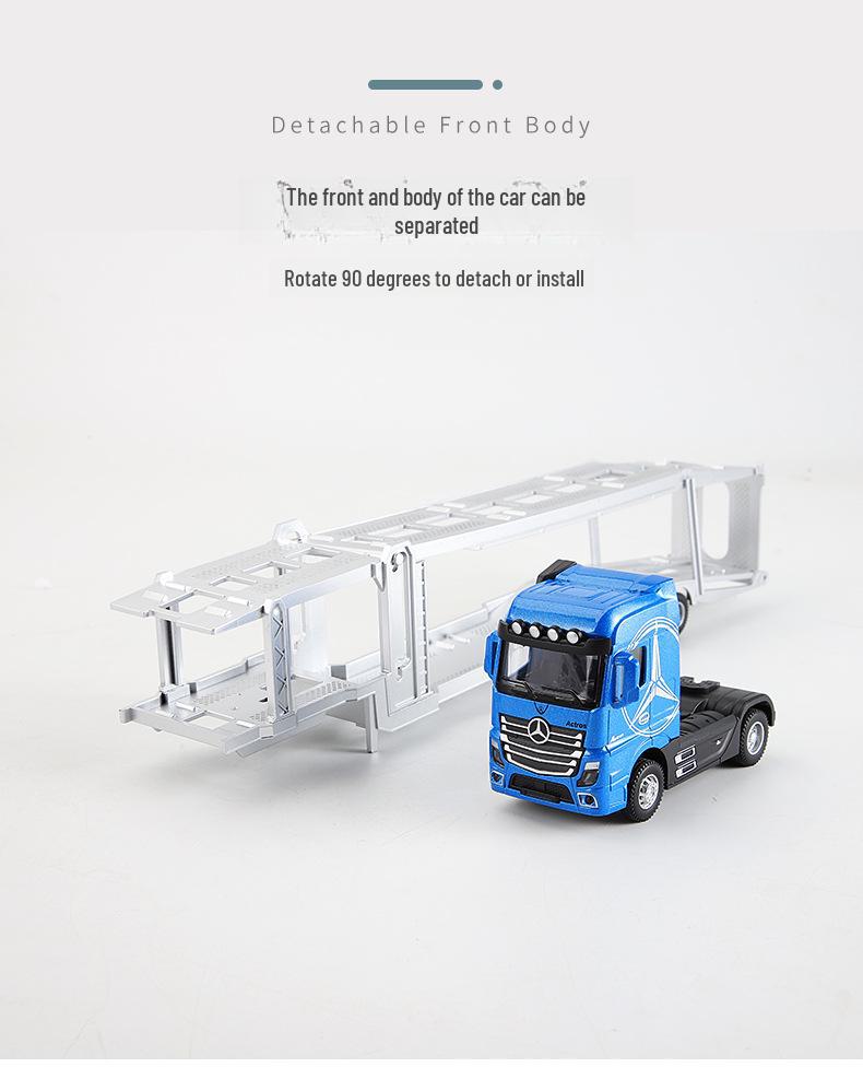 Camion container din aliaj cu lumini și sunet: Jucărie de model de tractor și vehicul de inginerie pentru copii