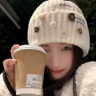 Knitted Woolen Hat for Women In Autumn and Winter Korean Style Cold Proof and Warm Pullover Hat Versatile and Face Friendly Small Hat  Trendy