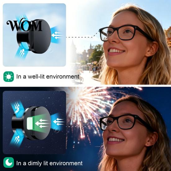 Push And Slide Camera Cover Privacy for Meta Smart Glasses, Signal Friendly Light Dimmable Sticker with Snap Design, Easy Install Lens No Tool