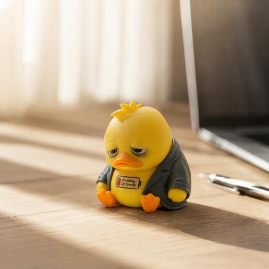 Creative Desktop Accessory Emotional Support Duck Figurine, Resin Yellow Ornament, Decorative Craft for Office Cute Statue Home Desk Decor Figurine