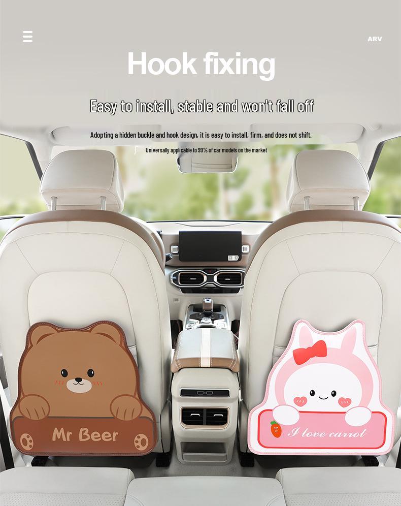 Universal Cartoon Car Seat Back Protective Kick Mat for Kids