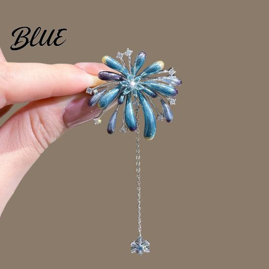 Allergy-free Brooch Women High-Gloss Rhinestones Irregular Flower Shape Lapel Alloy