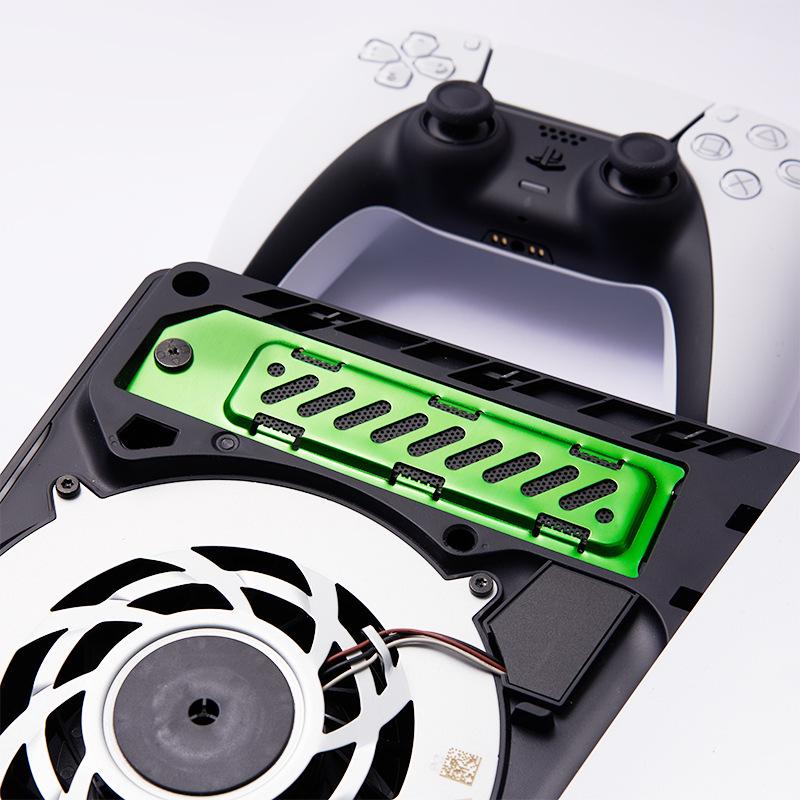 SSD-Kühlkörper-Staubschutz für PS5 Slim/Pro-Spielekonsole M.2 SSD-Erweiterungssteckplatz Kühlloch Aluminiumlegierung Kühlgehäuse