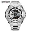 Sanda Multi-functional Waterproof Steel Sports Watch with Heart Monitor and Alarm