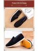 Winter Men's Thickened Velvet-Lined Breathable Cotton Cloth Shoes - Black Sole