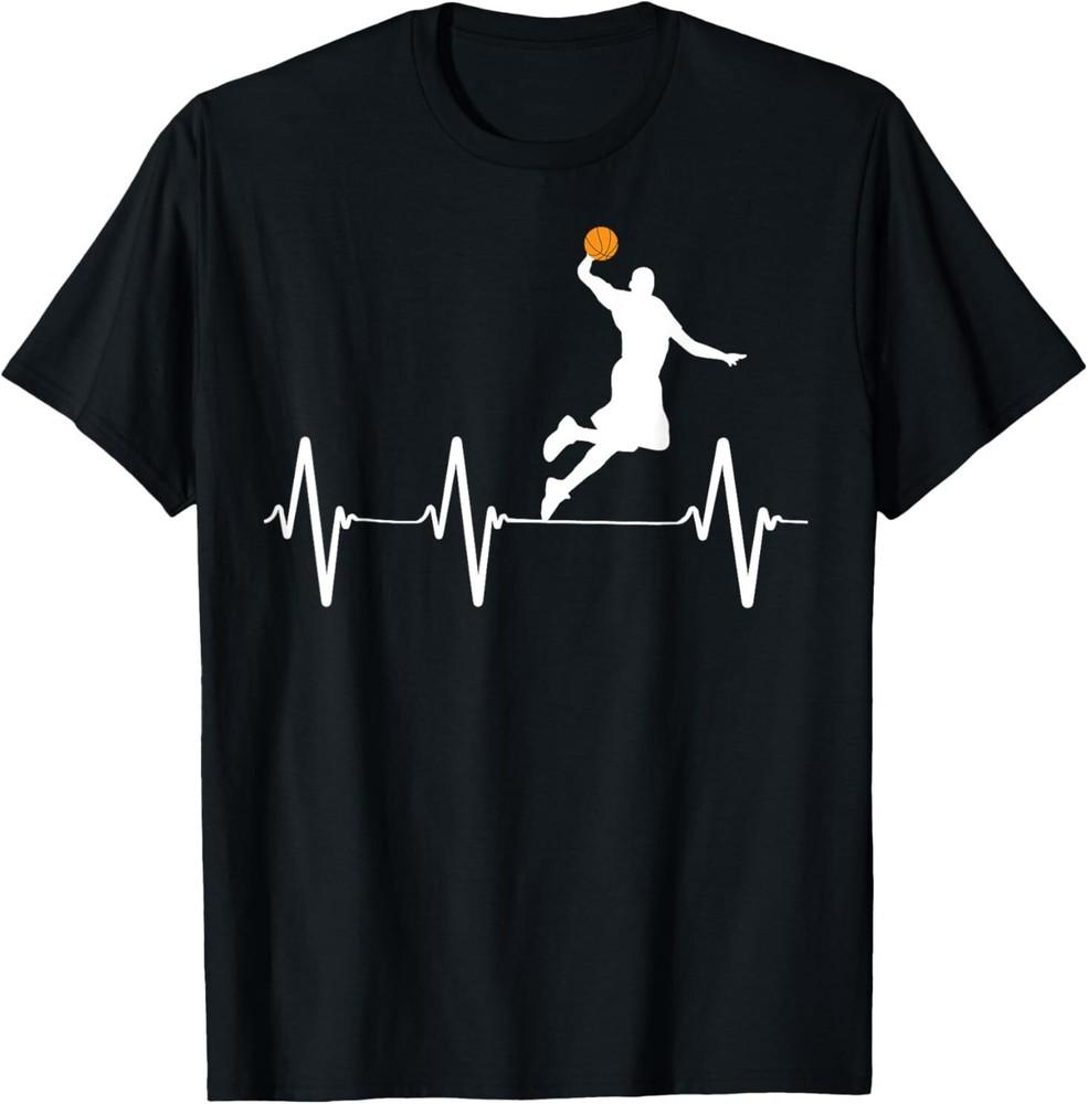 Basketball Heartbeat Gift Shirts for Men and Boys T-Shirt