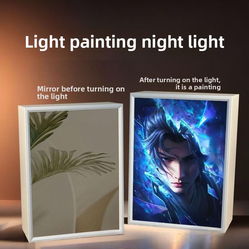 21cm/8.27in 3D Anime LED Lights Mirror Light Painting Fights Break Sphere Game Peripherals Collectible Desk Ornaments Toys Gifts