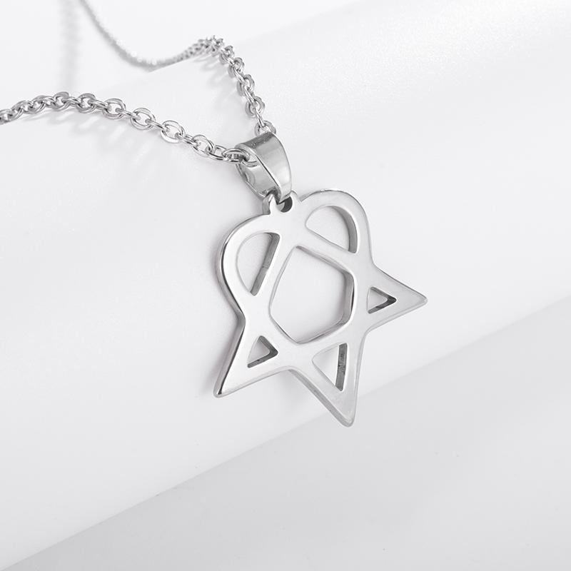 

Мужская подвеска со звездой Могана Дэвида, еврейская металлическая цепочка, кулон со звездой Давида, ожерелье AL1359-Silver