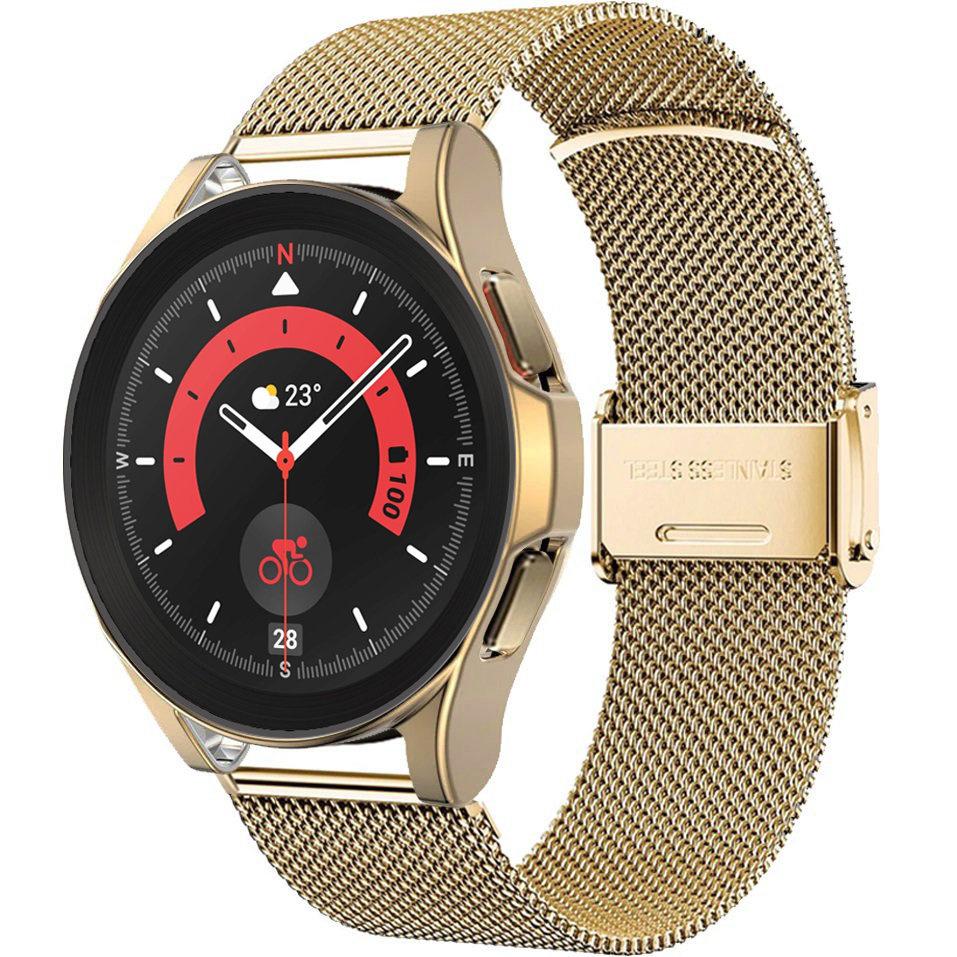 Bracelet + Case for Samsung Galaxy Watch 5 Pro 45mm, Gold