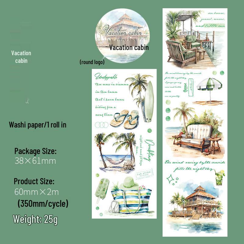 Ketchup Girl & Washi Tape: Sea Breeze Beach-Themed Journaling Decor (6 Styles)