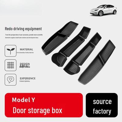 Tesla Model Y Tür-Aufbewahrungsbox: TPE Wasserdicht, Weiches Gummi, Anti-Rutsch Auto-Innenzubehör