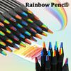 10PcsBlack Wooden Rainbow Drawing Pencil 7-Color Sketching Pencils School Stationery Artist Student DIY Painting Supplies