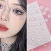 Waterproof Rhinestone Butterfly Face Stickers Pearl Temporary Tattoo Stickers Lasting Glitter Body for Nail Face Makeup Decora