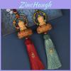 Traditional Car Pendant With Wooden Lotus And Peace Charm For Interior Decor
